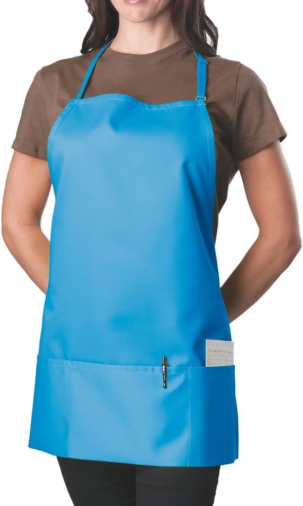 KNG Pack of 2 - Teal Adjustable Bib Apron - 3 Pocket