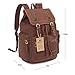 Bluboon Canvas Vintage Backpack Leather Trim Casual Bookbag Men Rucksack (Coffee)