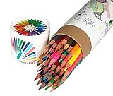 ColoritPRO Best Watercolor Colored Pencils, Great Color Selection & Named Drawings! Presharpened Colorful Leads In This No Brush Needed Coloring Set! Gift Travel Case & Sturdy Storage!