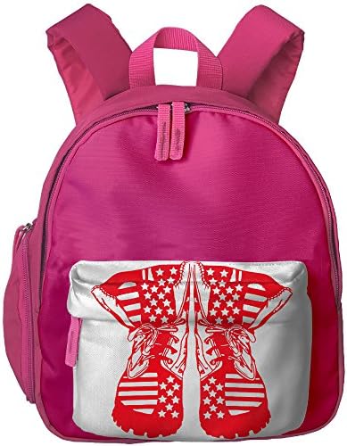 Combat Boots American Flag Floral Print School Bag For Children Boys Girls
