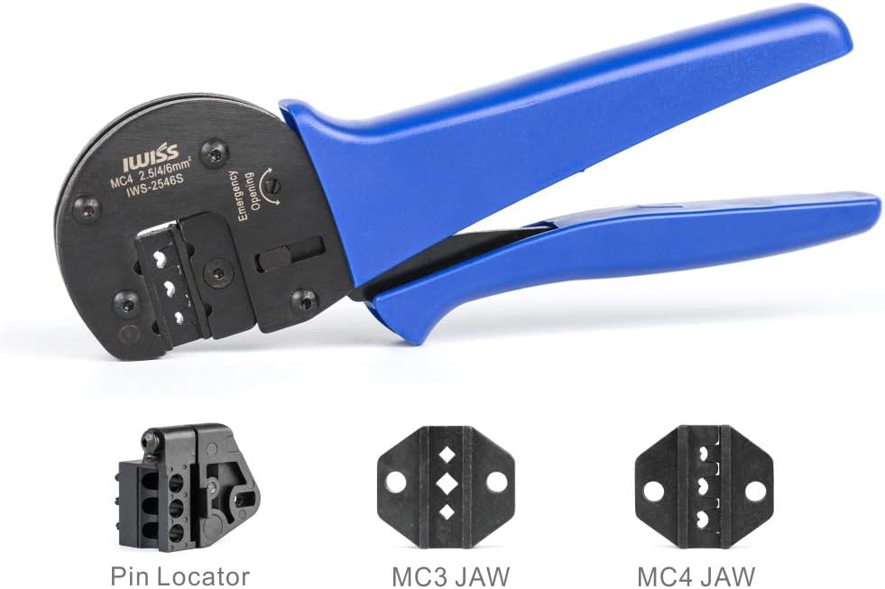 IWISS Solar Crimping Tool Kit with Wire Cable Cutter, Stripper, Crimper and Connectors Assembly and Disassembly Tool Solar PV Panel Tool Kit: Home Improvement