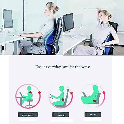Lumbar Support Pillow is Orthopedic Design for Back Pain Relief ,Lumbar Support Back Cushion with Premium Adjustable Strap and Washable Cover for Easy Posture in the Car, Office or Home Chair Plane … - Thumbnail 4