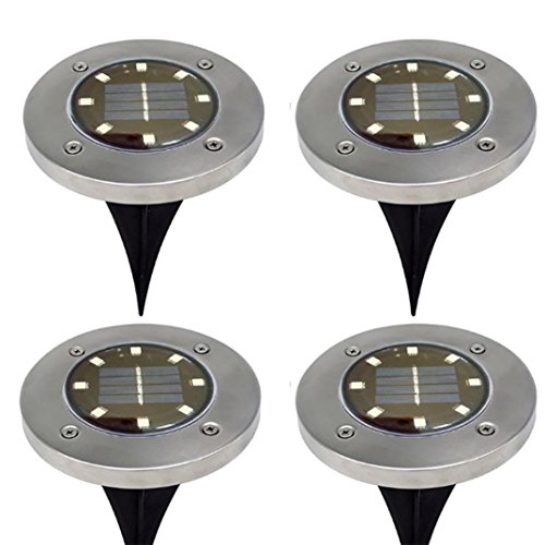 Howley 8LED Solar Power Buried Light Under Ground Lamp Outdoor Path Way Garden Decking (Cool White)