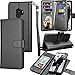 Tekcoo Compatible for Galaxy S9 Wallet Case/Samsung Galaxy S9 PU Leather Case, Luxury ID Cash Credit Card Slots Holder Carrying Folio Flip Cover [Detachable Magnetic Hard Case] & Kickstand -Black