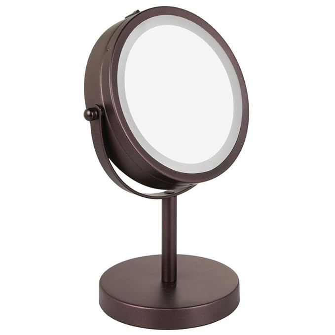 InterDesign Free-Standing Portable Double-Sided Bathroom Inch, Lighted ...