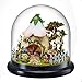 DIY Mini Glassball Wooden Dollhouse Miniature Kit with LED Idea Gift Travel world Series--Green Garden