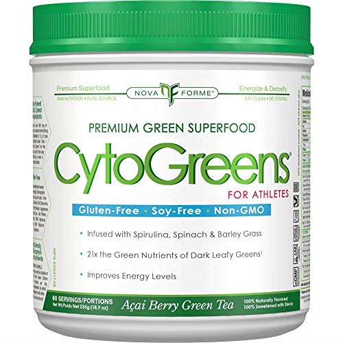 NOVAFORME - CytoGreens - Premium Green Superfood For Athletes - Acai Berry Green Tea - 535 Gram