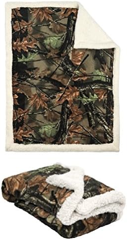 Baby Boys Highland Camo White Soft Sherpa Fleece Baby Blanket