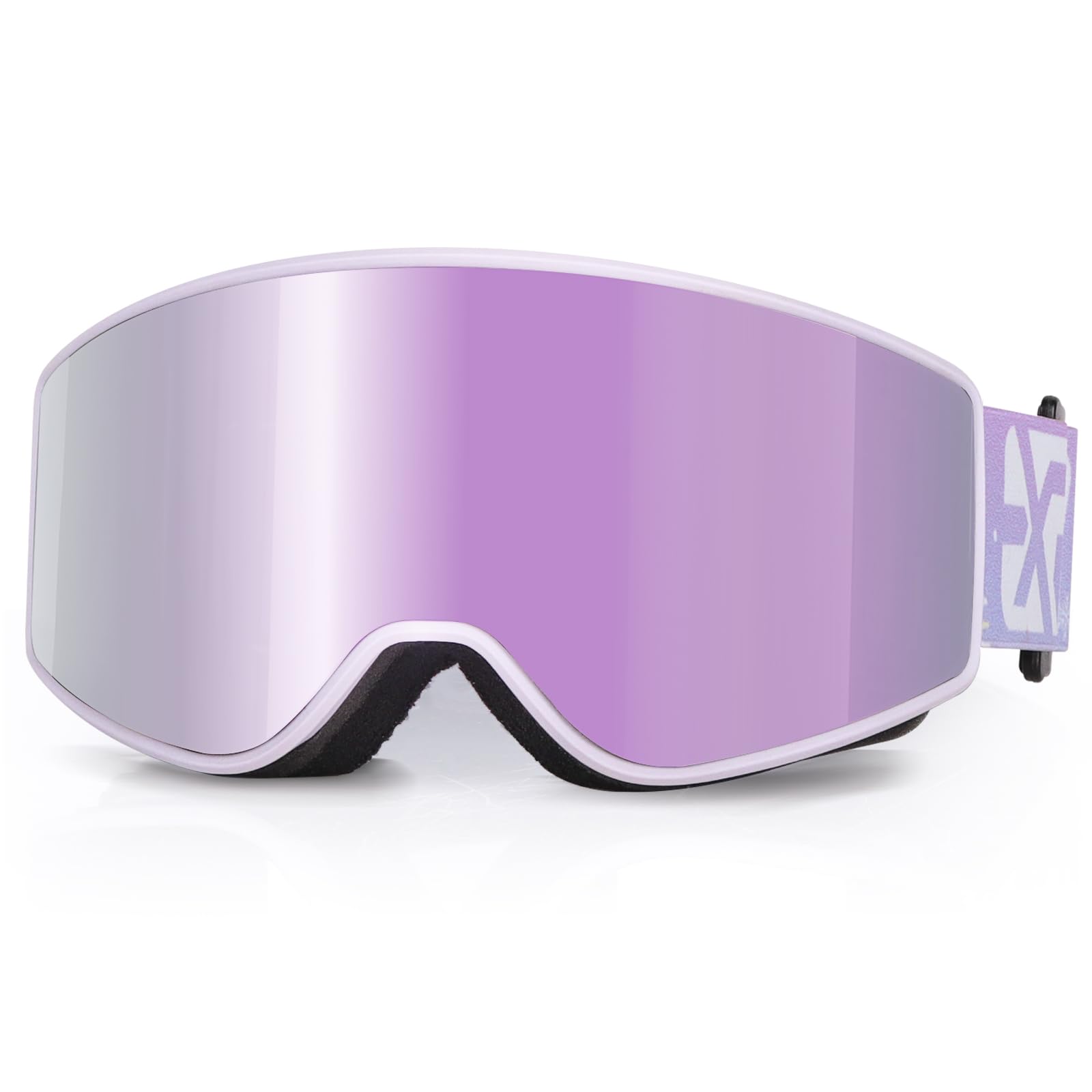 EXP VISION Parent-child Ski Goggles Set, Anti Fog Snow Goggles 100% UV Protection OTG Snowboard Glasses for Men, Women, Youth, kids (Kids Ski Goggles-Pail lilac)