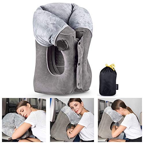 Inflatable Travel Pillow Upgraded Airplane Pillow Head and Neck Rest