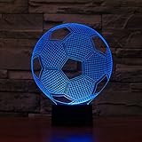 NIUDB Optical Illusion 3D Lighting Nightlight Glow for Kids Laser Cut Precision LED Lights Multicolored USB Powered Light Desk Lamps Yoga, Office, Spa, Bedroom,Baby Room (soccer)