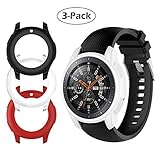 Case Fit Samsung Galaxy Watch (46mm) /Gear S3 Frontier Protector Case, Soft TPU Shock-Proof Protective Bumper Sleeve Cover Case for Galaxy Watch (46mm) /Gear S3 Frontier (White Red Black)