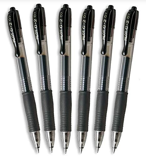 Pilot FLW537762 G207 Retractable Gel Rollerball - Black (Pack of 6), 1 count (Pack of 6)