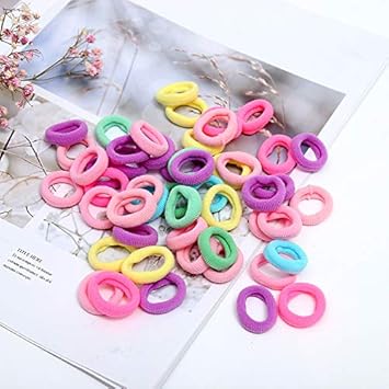 Amazon Com 100 Pieces Cotton Hair Ties Mini Seamless Soft