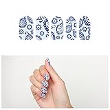 Tattify Paisley Nail Wraps - Denim on Denim (Set of 22)