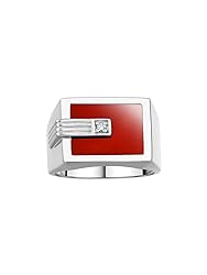 Rylos Designer Ring With Centered Diamond in Red