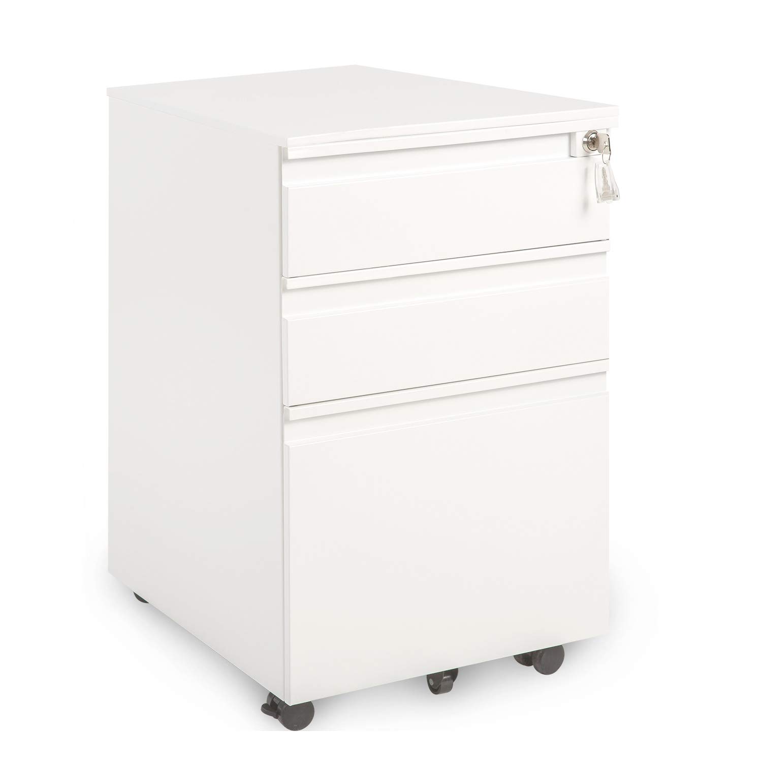 Home Kitchen Furniture Merax 3 Drawer File Cabinet Mobile Metal Pedestal Filing Cabinets With Lock Key 5 Rolling Casters Fully Assembled Home Office Home Office Furniture Rahetamaddon Ir
