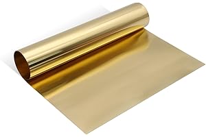 Uxney Brass Sheet Roll, Gold Foil Sheets 1000mm x 300mm x 0.2mm for Crafts, Electrical Repairs, DIY Projects
