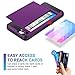 iPhone 5S Case, iPhone 5 Case, Vofolen Impact Resistant iPhone 5S Wallet Case Hybrid Bumper Armor Snap-on Black Soft Rubber Cover Protective Shell Card Holder for iPhone 5 5S SE - Purple