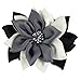 Merdia Jaw Hair Claw Clips with Sharp Leaf Flower Design | Cute Claw Clips for Women, Girls | Colors: Black, White, Grey