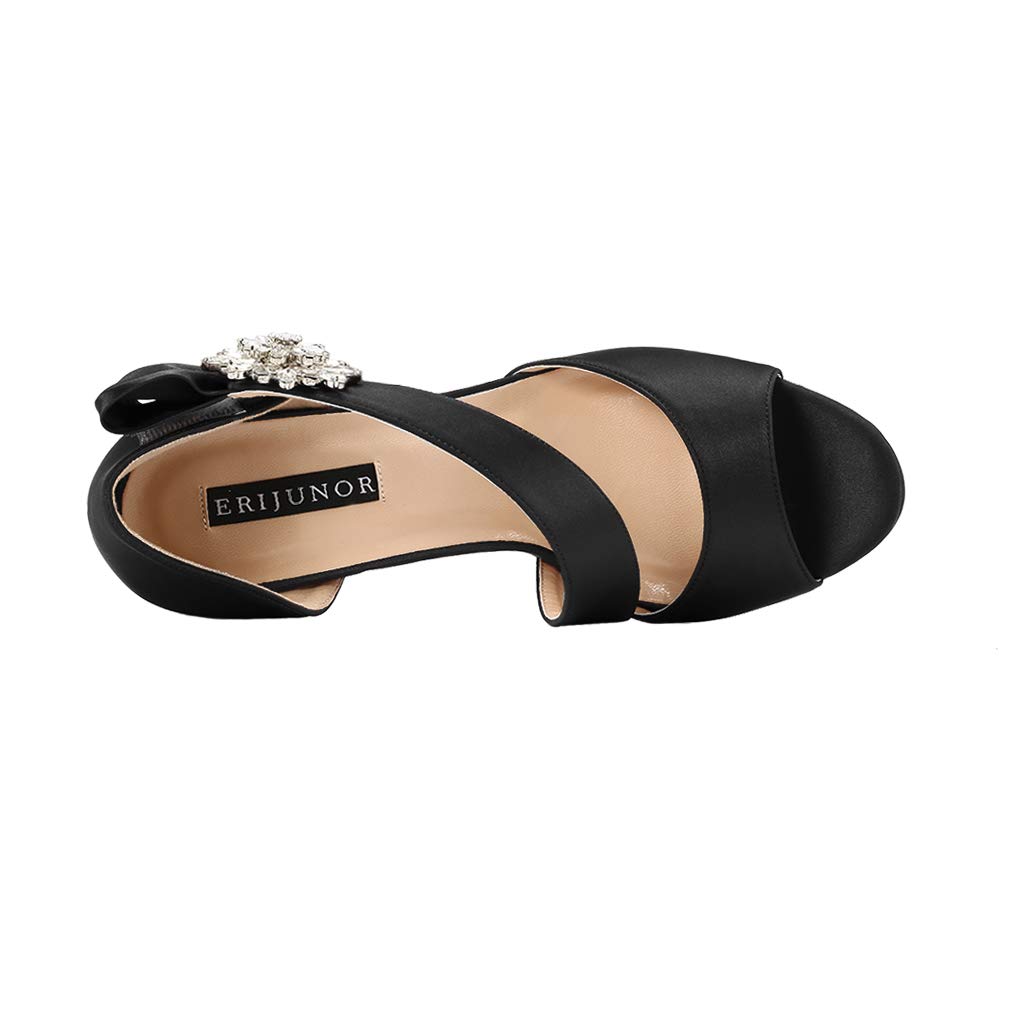 ERIJUNOR High Heel Party Sandals For Woman Open Toe Stiletto Bow Shoes Wedding Evening Dress Shoes for Dancing - Image 7