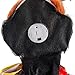 Halloween Haunters 3 Foot Hanging Scary Circus Clown Ghoul with Evil Red Flashing LED Eyes Prop Decoration - 1/3 Life-Size Scale Spooky Face, Red and Black - Fun Haunted House, Entryway Party Display