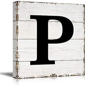 wall26 Canvas Wall Art English Letter Wood Background...