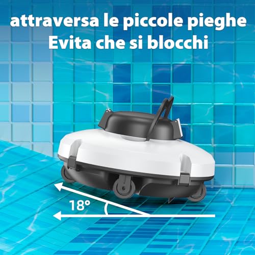 Redkey S100 Pool Robots, 130 Minutes Cleaning, Overcomes 18° Incline, Dual Drive Battery, Automatic Parking, Robot Pools Above Ground for 100 m² Swimming Pool