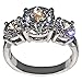 5 Ct. Bold Past Present & Future Style Cubic Zirconia Cz Bridal (Round-shaped Center Stone Is 2.75 Cts)