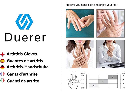 Duerer Arthritis Gloves Women Men, Carpal Tunnel, Rheumatiod, Tendonitis, Fingerless Hand Thumb Compression Gloves