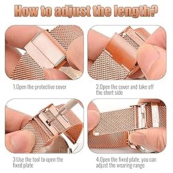 Stainless Steel Mesh Watch Band for Men Women,Quick