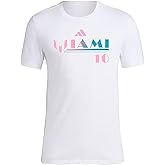 adidas Kids Lionel Messi X Miami Collection Tees, Celebrate Messi's Arrival to Miami. Bienvenido a Miami Messi (as1, Alpha, m, Regular, M iami - White)