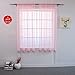 KEQIAOSUOCAI 2 Panels Pink Sheer Curtains 63 Inch Length for Nursery Girls Baby Kids Room Rod Pocket Curtains Kids Room Voile Sheer Drapes Panels for Bedroom Living Room Each is 52Wx63L