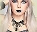 Lace Necklace with Black Gems