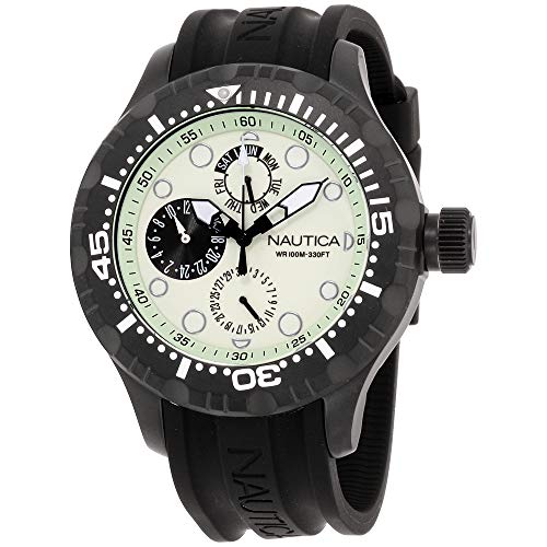 Nautica Men's NAD17502G BFD 100 Multi Analog Display Japanese Quartz Black Watch