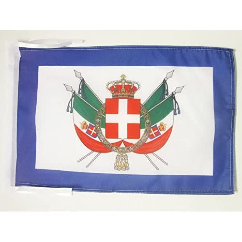 AZ FLAG - Coat of Arms Kingdom of Italy 1861-1870 Flag - 18'' x 12'' - 100% Polyester Royal Italian Small Banner with Two Cords - Fade Resistant - Vivid Colors - 18x12 in - 45x30 Cm