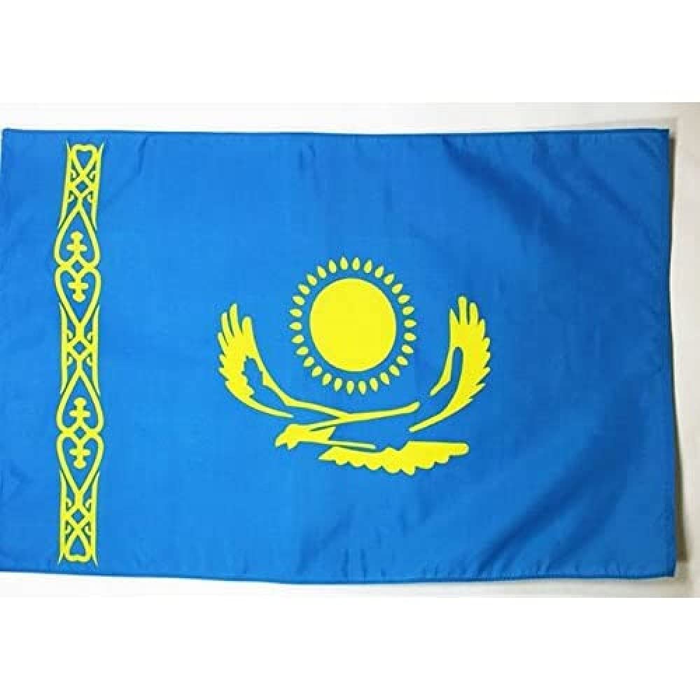 AZ FLAG - Kazakhstan Big Flag - 5x8 Ft - Kazakh Large Banner with Sleeve - 100% Polyester - Fade Resistant - Vivid Colors - 5' x 8' Feet - 250x150 Cm