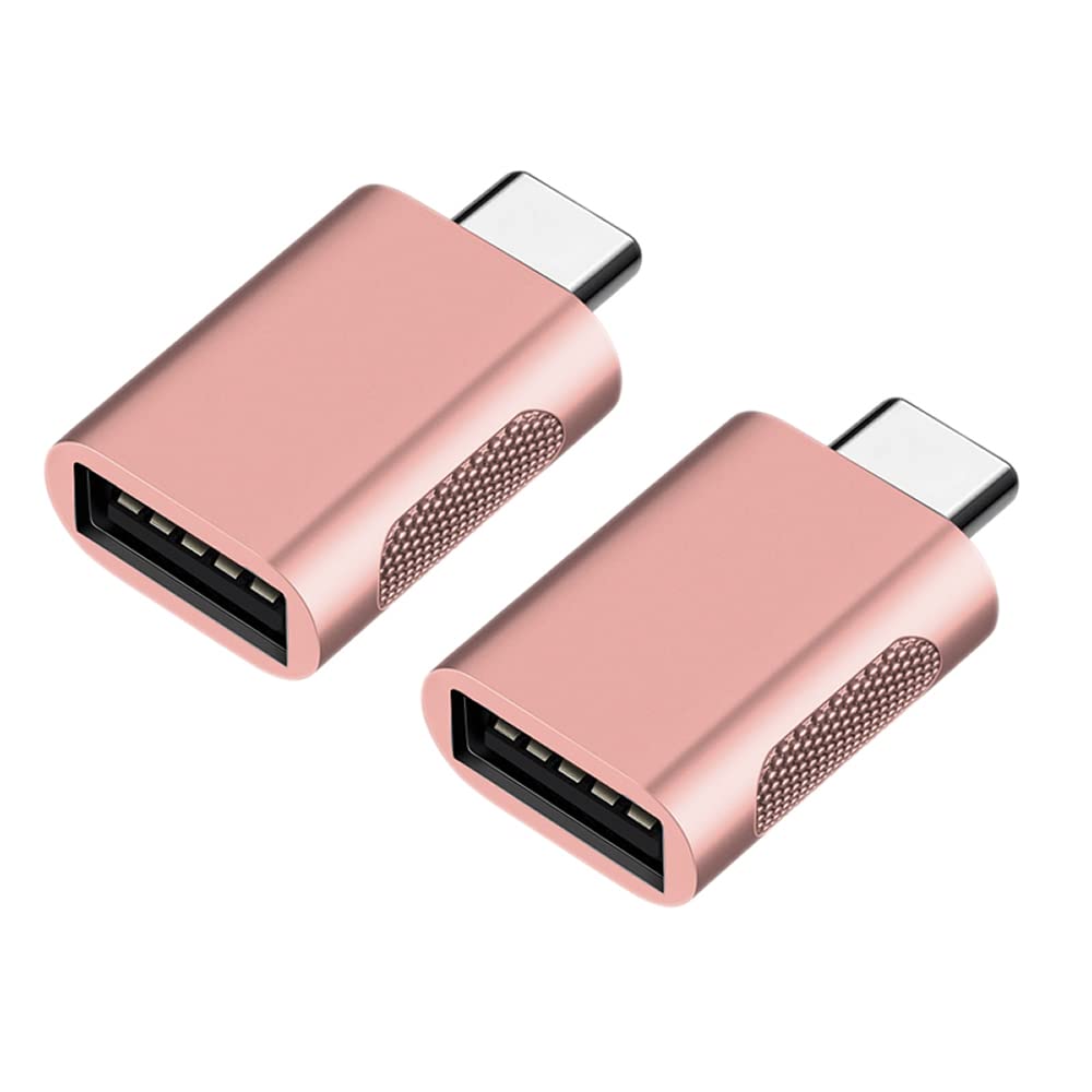 Eono USB C to USB Adapter, 2 Pack USB C Male to USB 3.0 Female Adapter, Thunderbolt 3 to USB Female Adapter OTG Compatible with MacBook iPad Pro Galaxy and More Type C Devices, Rose