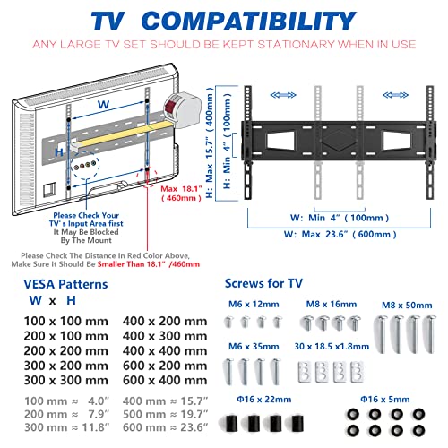 Rfiver Universal Swivel TV Stand Table Top TV Stand Base for 40 to 86