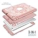 iPad mini/2/3 Case, Hocase Shockproof Hybrid Dual Layer Hard Rubber Protective Case with Cute Flower Design for Apple iPad mini 1st/2nd/3rd gen 7.9-inch - Rose Gold