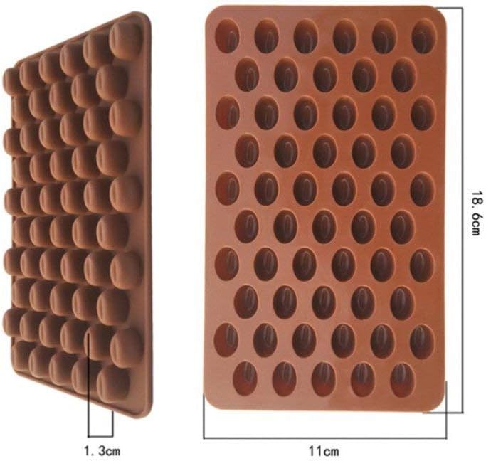 Kosh Silicon 55 Cavity Coffee Beans Brown Chocolate Mould, Ice Mould, Chocolate Decorating Mould