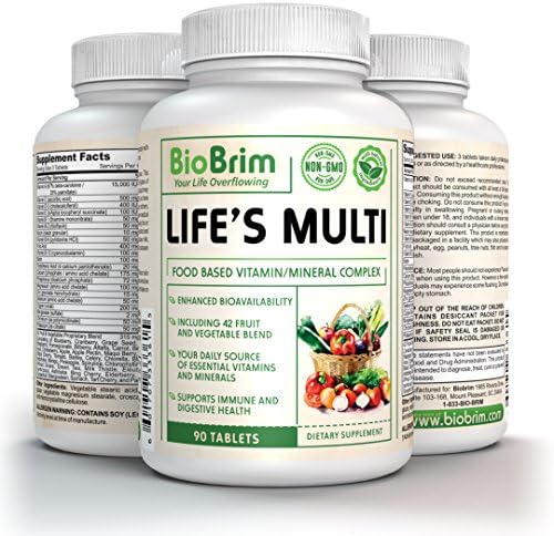 Life's Multi by BioBrim - Natural Whole Food Multivitamin for Men & Women - 42 Fruit & Vegetable Blend with Probiotics, Digestive Enzymes & Mineral Complex