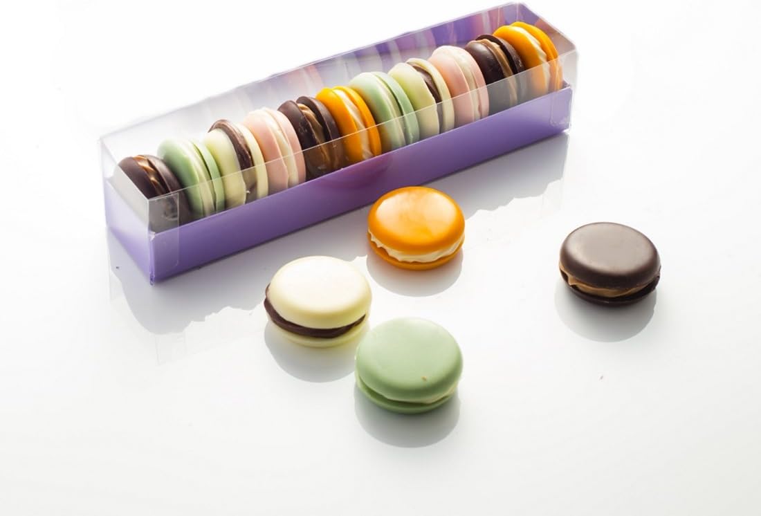 Handmade Solid Chocolate Mini-Macarons in 5 flavours - 11 Macarons Gift Box (120g)