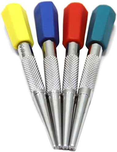 Professional-Grade Nail Punch Set Tool, 4 Piece, Made of 6150 Hardened Steel, Cushion Grip