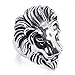 KONOV Men's Biker Vintage Stainless Steel Lion Ring, Size 9