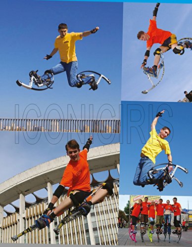 Skyrunner 2018 New Model Jumping Stilts POGO Stilts Kangaroo Shoes Bouncing Spring Stilts Men Women Fitness Exercise Black (Load Weight:90-100KG/198-220LBS)