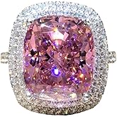 Viyuroyk 925 Sterling Silver Sparkling Ruby Cubic Zirconia Rings Diamond Rings for Women Jewelry Findings Earring Backs Findings