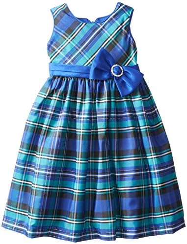 Jayne Copeland Little Girls' Plaid Taffeta with Lurex, Royal, 4