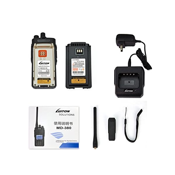 LUITON-MD-380-DMR-UHF-Radio-Handheld-5-watts-400-470Mhz-UHF-Digital-Radio-with-Free-Programming-Cable-Compatible-with-MOTOTRBO-Digital-Two-Way-Radio-Black