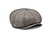 Men's Women's Classic Herringbone Tweed Wool Blend Newsboy Ivy Hat Brown Beige